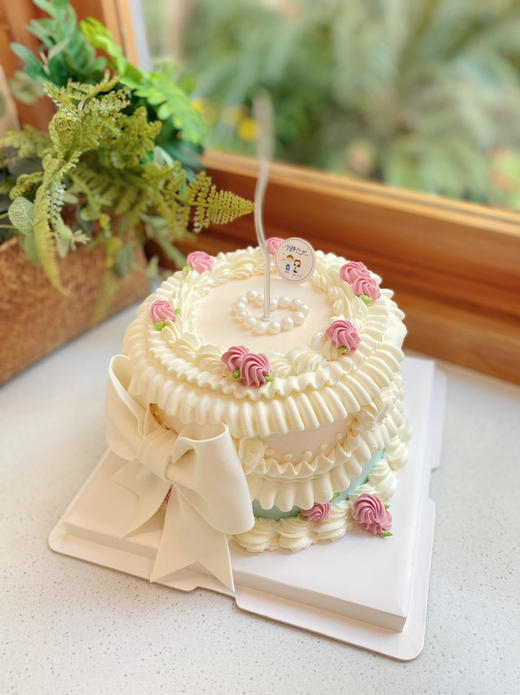 复古翻糖蝴蝶结奶油蛋糕 下单前请仔细阅读商品详情 商品图0