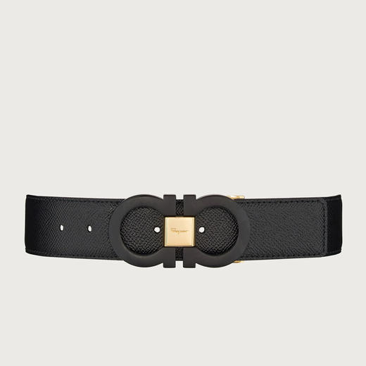FERRAGAMO 菲拉格慕 男士皮革双面可调式 GANCINI扣饰 腰带 黑色 67 9535 754208 商品图0