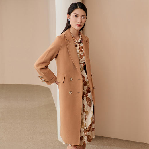 EITIE爱特爱冬季新款保暖100%绵羊毛中长款外套大衣6814530 商品图2