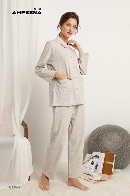 5F Ahpeena爱比娜 纯棉提花家居服套装 商品图0