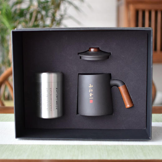 羽诗制造出品 豪情满腔套装阳明系列将军杯锡茶叶罐文创礼盒 商品图6