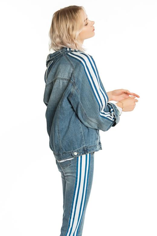 LNNNS 条纹装饰牛仔外套 4228 商品图2