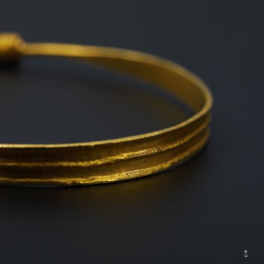 24K足金錾刻柳叶手镯（男款） 商品图3