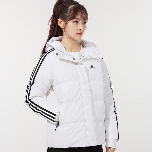 阿迪达斯 （adidas） 羽绒服女 2022冬季新款白色户外防风保暖连帽外套运动休闲羽绒夹克 HA1176 商品图2