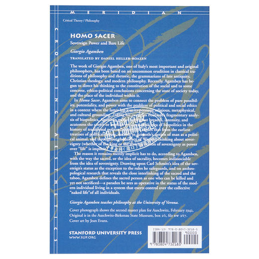 预售 Homo sacer Giorgio Agamben 英文原版 商品图1