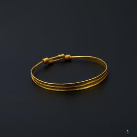 24K足金錾刻柳叶手镯（男款）