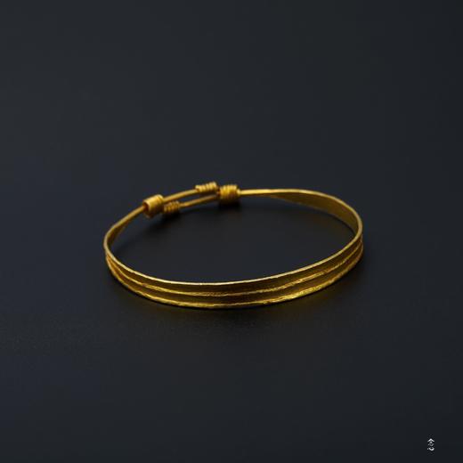 24K足金錾刻柳叶手镯（男款） 商品图0