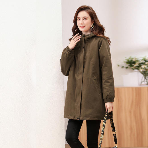 小个子中长女，冬季新款时尚加绒加厚派克服工装潮HR-WQ35859 商品图0