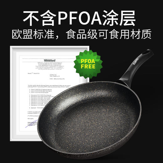 意大利原装进口 FLONAL火山岩黑金系列煎锅28cm家用燃气灶电磁炉 商品图6