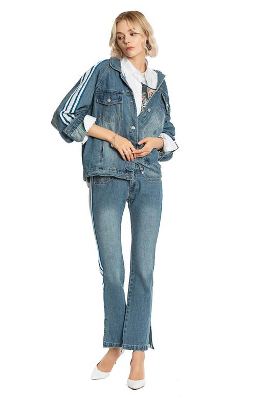 LNNNS 条纹装饰牛仔外套 4228 商品图1