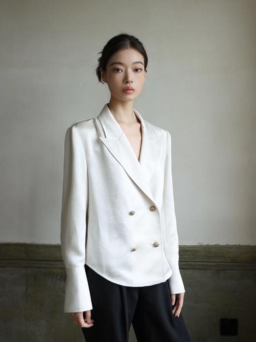 西服领双排扣缎面衬衫 商品图3