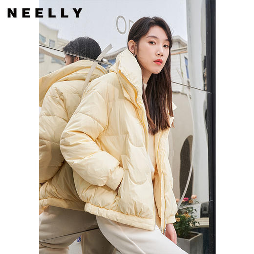 NEELLY纳俪商场同款气质立领羽绒服女短款白鸭绒时尚设计保暖外套N22114L06875 商品图1