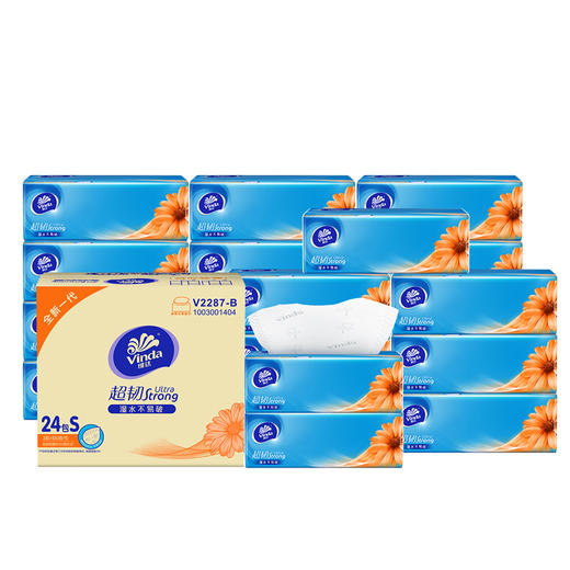 维达超韧抽取面巾3层S码100抽×24包（整箱装）2287 商品图0
