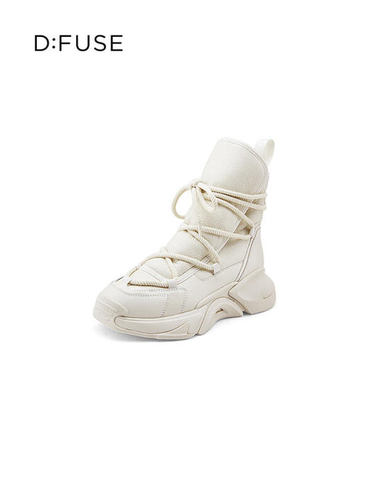 DFuse迪芙斯2022冬季新款牛皮加绒厚底老爹鞋运动短靴DF24118541 商品图0