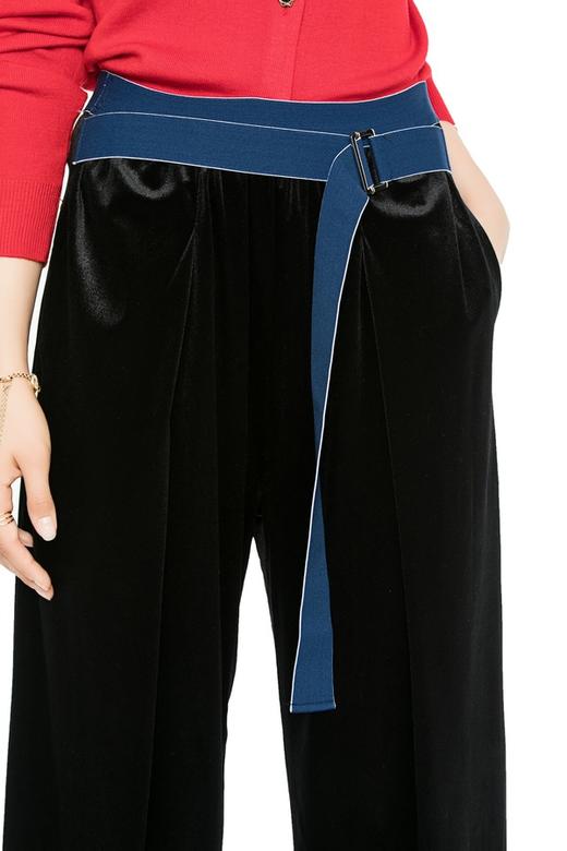 LNNNS 黑色高腰束带阔腿裤 4233 商品图4