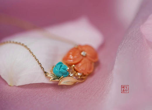 “二·念”绿松&珊瑚吊坠 商品图3