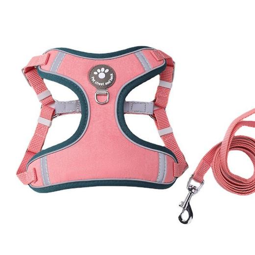 【猫狗宠物牵引带】宠物用品亚马逊爆款狗狗牵引绳中小型犬背心胸背带反光狗绳子 商品图4