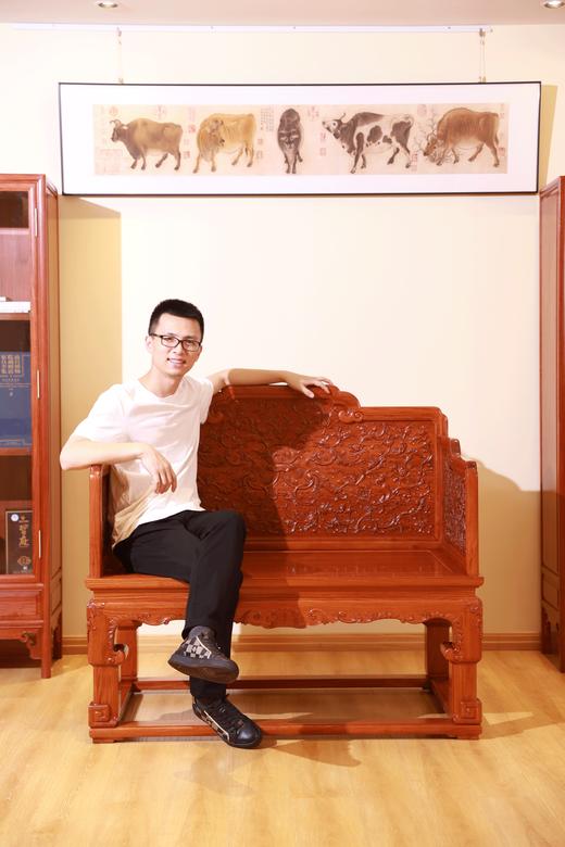 红桥红  家具严选  缅甸花梨（大果紫檀）【128乾隆款 西番莲纹 宝座】 商品图9