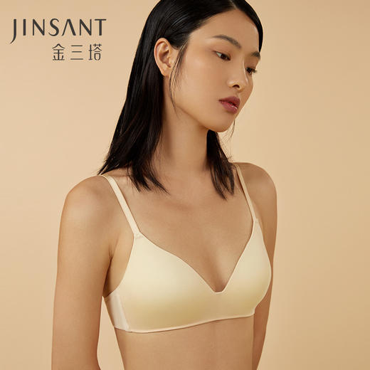 金三塔真丝无痕内衣女聚拢无钢圈文胸薄款性感小胸美背上托胸罩（限价款） NZF7A306 商品图1