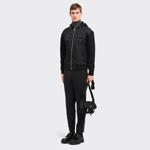 【二】PRADA 普拉达 男士 Re-Nylon 再生尼龙 Saffiano 十字纹皮革珐琅金属三角形徽标斜挎单肩包 2VD034 2DMH F0002 XOP 商品图3