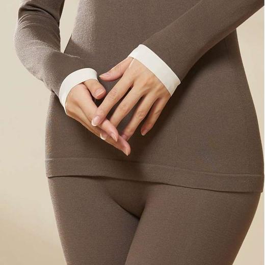 【美感买2立减10元】莫代尔撞色V领修身内衣保暖秋衣秋裤套装 商品图6