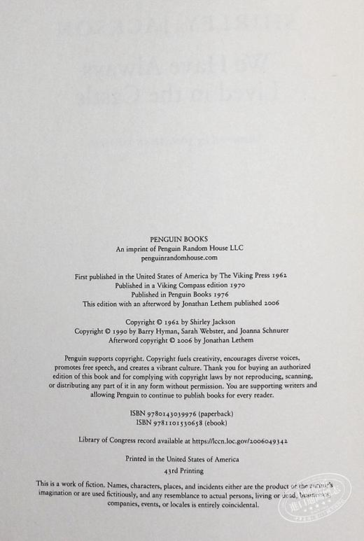 【中商原版】雪莉·杰克逊 我们一直住在城堡里 英文原版 We have always lived in the castle SHIRLEY JACKSON 奇幻惊悚 商品图4