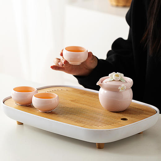 无闻2022新款茶盘  密胺盘 家用托盘干泡茶盘储水式茶台功夫茶具干泡台 商品图3