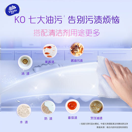 【官方包邮】维达可水洗厨房纸(抽取式)XL码 60抽/包×4包/提 商品图2