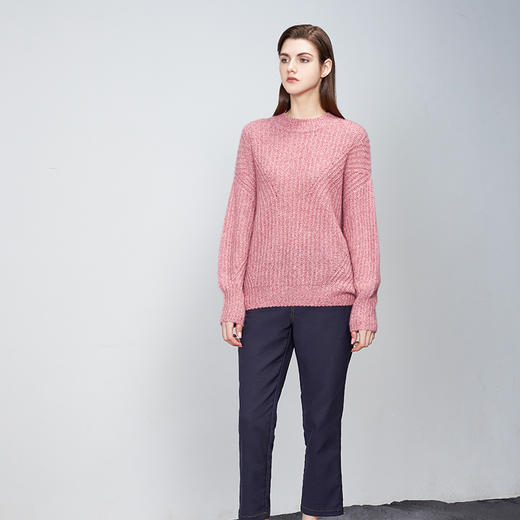 【宽松慵懒风羊绒衫】羊绒世家22年秋冬新品女士羊绒衫宽松针织蝙蝠衫 商品图1