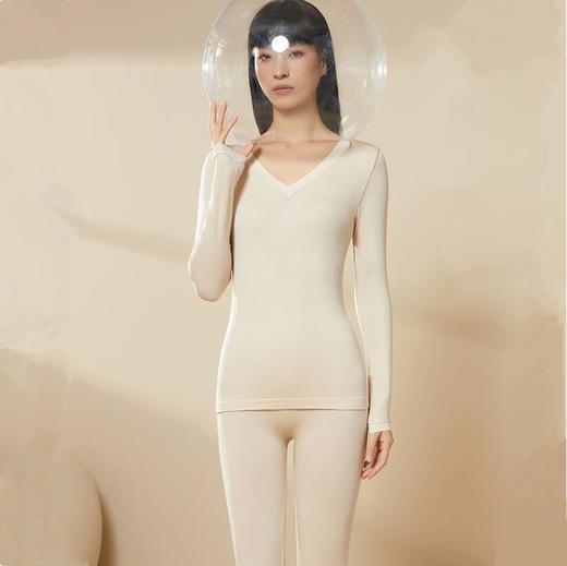 【美感买2立减10元】莫代尔撞色V领修身内衣保暖秋衣秋裤套装 商品图5