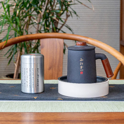 羽诗制造出品 豪情满腔套装阳明系列将军杯锡茶叶罐文创礼盒 商品图0