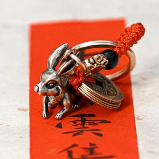 【阿甘严选】兔飞猛进纯铜兔挂坠 汽车钥匙扣挂件随身小吊坠 商品图2