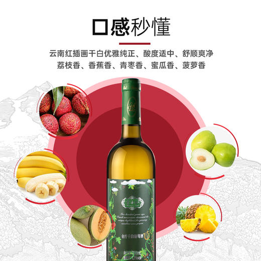 云南红酒庄插画水晶干白葡萄酒弥勒红酒庄官方旗舰店国产红酒 商品图4