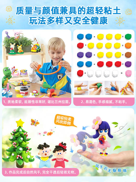 韩国AMOS 12色*18克 超轻粘土 小美人鱼款 （内含4款工具） 商品图2