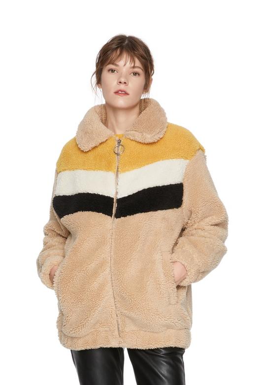 Bershka 拼色抓毛绒外套 5372 商品图0