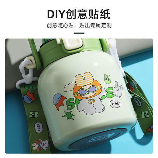 网红大肚杯 儿童保温杯 学生吸管弹跳水杯 大容量保温壶yn02 商品图2