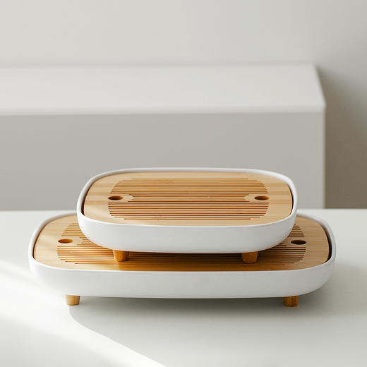 无闻2022新款茶盘  密胺盘 家用托盘干泡茶盘储水式茶台功夫茶具干泡台 商品图0