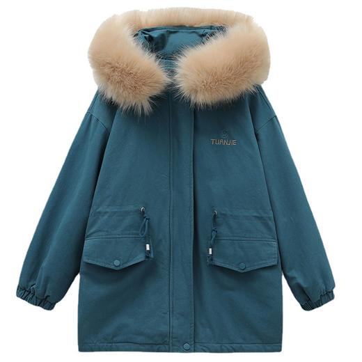 复古加厚加绒纯色女，冬季新款宽松休闲短款外套保暖HR-WQ37319 商品图4