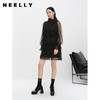 NEELLY纳俪商场同款冬季新款黑色蕾丝连衣裙女中长款气质蛋糕裙N22122Y01175 商品缩略图0