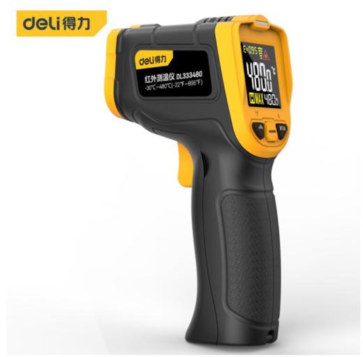 得力DL333480红外测温仪彩屏-30℃~480℃(黄) 商品图0