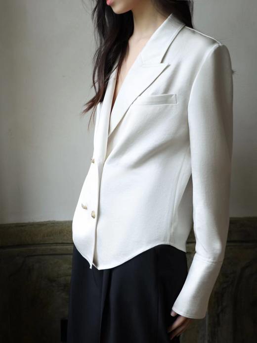 西服领双排扣缎面衬衫 商品图2