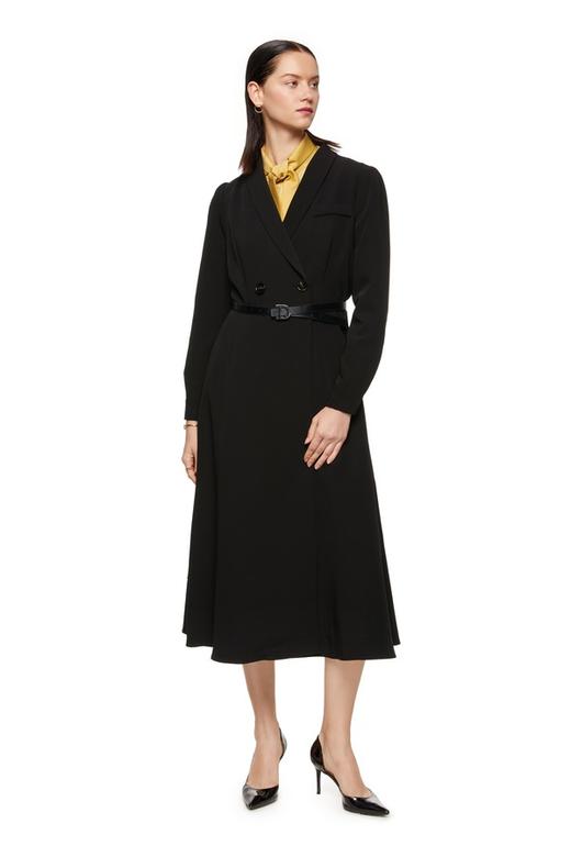 Le Malene 黑色束腰长外套 8349 商品图0