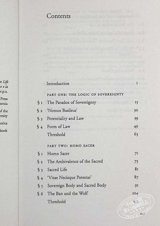 预售 Homo sacer Giorgio Agamben 英文原版 商品图4