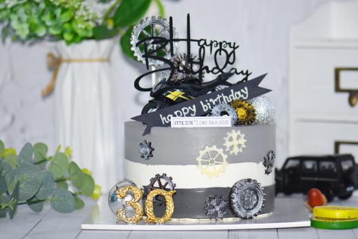 【摩托车蛋糕】动物奶油，鲜鲜水果+牛奶布丁，糯米蛋糕胚； 商品图1