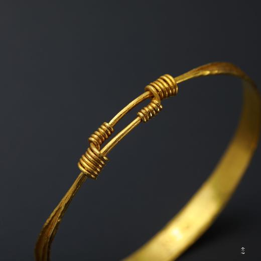 24K足金錾刻柳叶手镯（男款） 商品图4