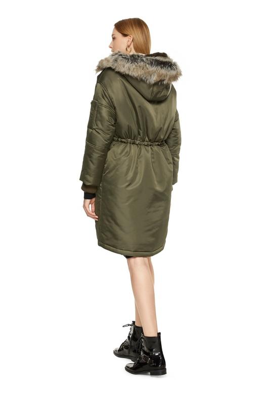 LNNNS 军绿色毛领连帽棉衣 8353 商品图1