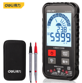 得力DL334504大屏万用表电流电容测试(红)