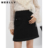 NEELLY纳俪商场同款小香风黑色半身裙女冬季新款高腰A字裙短裙N22122E01184 商品缩略图0