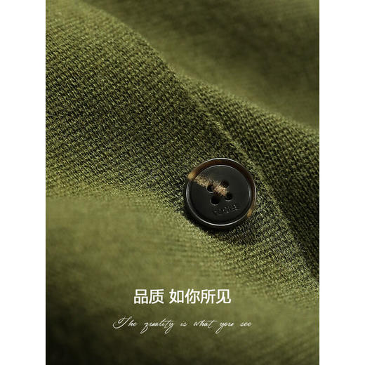 COCOBELLA[苔藓绿]简约双排扣翻领毛衣针织开衫MZ152C 商品图4
