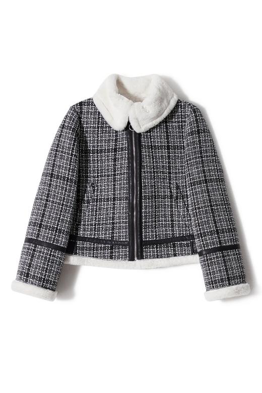 AUGUST 1 EIGHT 黑白编织保暖短外套 8472 商品图4